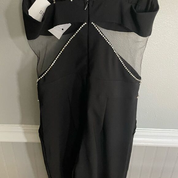 Heiress Beverly Hills NWT Black Diamond Mess Jumpsuit - Picture 10 of 14